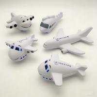 Balles anti-stress en mousse PU personnalisables en forme d'avion avec fonction de compression - Cadeaux promotionnels pour événements