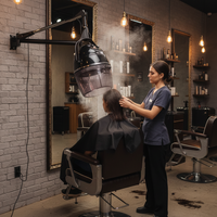 Haute Qualité Barbershop Cheveux Vapeur Salon Équipement Sèche Noir Beauté Machine sur Mur Sèche-Cheveux Casque