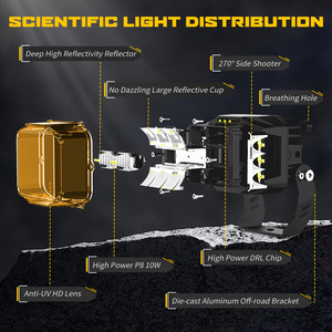 Barre lumineuse à haute puissance 122W, longue portée, avec des pods LED de 5 pouces et 270° °   Technologie de tir latéral pour SUV tout-terrain - Product Image 3