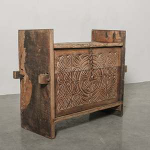 Hand Crafted Vintage Wooden Himachal <b>Storage</b> Box Teak Wood Natural Finish Himalayan Origin Versatile Rustic Charm Coastal Modern - Product Image 3