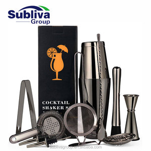 Ensemble pour salle à <span class=keywords><strong>Cocktail</strong></span> en acier inoxydable, boîte cadeau rectangulaire de 11 pièces - Product Image 1
