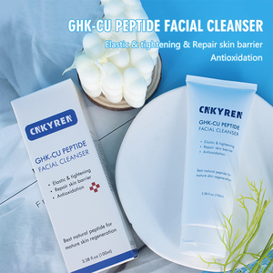 Organic Ghk-Cu Anti-invecchiamento viso Wash commercio all'ingrosso blu Peptide di rame detergente per il viso crema di acido ialuronico Formula di riparazione delle rughe - Product Image 2