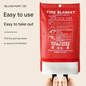 Couverture anti-feu en fibre de verre personnalisée 1m x 1m, résistante à la chaleur, certifiée EN1869, pour usage domestique, protection incendie d'urgence, sans trous de fixation, 6 pieds - Product Image 4