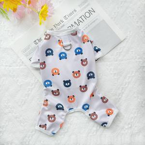 Pijamas finos clásicos de verano para mascotas pequeñas, ropa transpirable de poliéster estampada para cachorros y perros y gatos, estilo <span class=keywords><strong>Schnauzer</strong></span> de peluche - Product Image 4