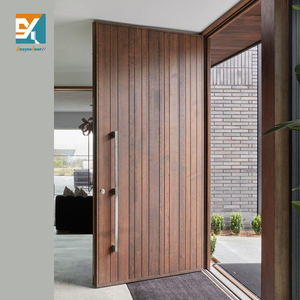 Seeyesdoor sang trọng prehung Frosted Glass sidelight bên ngoài Thép pivot cửa xử lý rắn bằng gỗ phía trước lối vào cửa cho nhà - Product Image 1