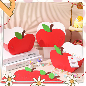 Chất Lượng 8134 Giấy Dễ Thương Của Apple Hình Hộp Quà Tặng Cho Gói Trường Kẹo Ủng Hộ Bên Dễ Dàng Để Lắp Ráp Giáo Viên Hộp Quà Tặng - Product Image 5