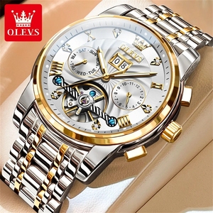 ดรอปชิปปิ้ง นาฬิกาข้อมือผู้ชายหรูหรา รุ่น 9910 ระบบตูร์บิญอง ออโตเมติก กลไกจักรกล ตัวเรือนสแตนเลส หน้าปัด 41 มม. กันน้ำ 3 บาร์ - Product Image 1