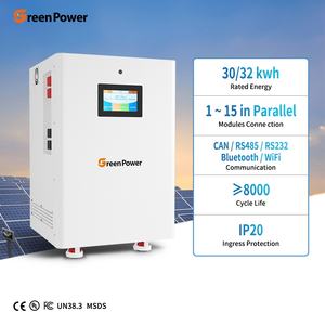 Greenpower IP20วงจร8000ลึก51.2V 600ah 628ah 30kWh 32kWh กราวด์ติดตั้งกับสมาร์ทบิวเมอร์ลิเธียมไอออน Lifepo4แบตเตอรี่พลังงานแสงอาทิตย์ - Product Image 1