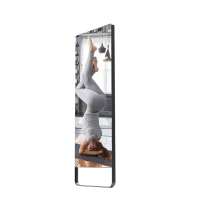 Espejo Inteligente para Entrenamiento de 43 Pulgadas con Doble Sistema Operativo Android/Windows, Brillo Ajustable, Marco Personalizado con Tira de Luz, Espejo de Fitness para el Hogar