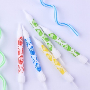 شمعة كيك كب كيك صغيرة مطبوعة بألوان الماكرون لتزيين حلويات كعكة عيد الميلاد - Product Image 5