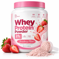 Poudre de Protéine de Lactosérum en Gros 24g Protéines Saveur Fraise Complément Alimentaire pour Soutien au Style de Vie Actif OEM ODM