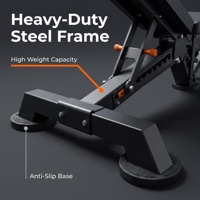 Banc de musculation multifonctionnel portable, robuste, sûr et réglable, tout noir, pour la maison et le fitness