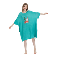 Impression de noël personnalisée été doux Cool écologique respirant surdimensionné long lâche femmes t-shirt de nuit avec poches