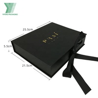 Coffret en papier mat noir, logo personnalisé imprimé, pour bikini, maillot de bain, sous-vêtements, lingerie, boîte-cadeau avec ruban