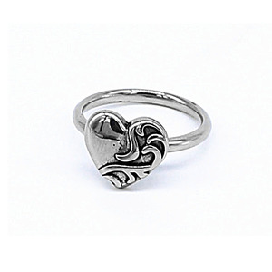 yunnique Heart Design <b>Titanium</b> Steel <b>Ring</b> For Women Gift Jewelry Fashionable Retro Style - Product Image 1