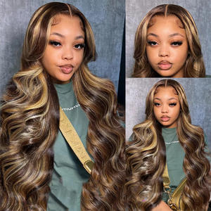 วิกผมลูกไม้แ<span class=keywords><strong>บ</strong></span><span class=keywords><strong>บ</strong></span>โปร่งใส 13x4 HD ทรงบอดี้เวฟ สี P4/27 ไฮไลท์  พร้อมผมด้านหน้าที่ถอนขนแล้ว วิกผมแท้สำหรับผู้หญิง - Product Image 4