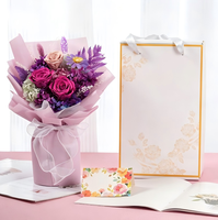 Bouquet de roses violettes résistantes, fleurs éternelles durables 1 à 3 ans, cadeau pour anniversaire, fête des mères