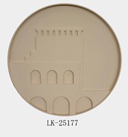 Art déco Sand Dune House Round Wall Art (LK-25177) - Décoration murale en MDF pour salon