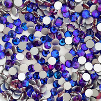 Strass en verre velours violet pour artisanat DIY, ongles, vêtements, sacs, chaussures, petits emballages, diamants en cristal SS20 à dos plat