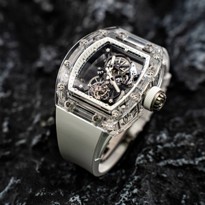 Của nam giới Tourbillon có thể nhìn thấy máy móc sang trọng cơ khí đồng hồ Sapphire Trường hợp với bộ xương thiết kế - Product Image 1