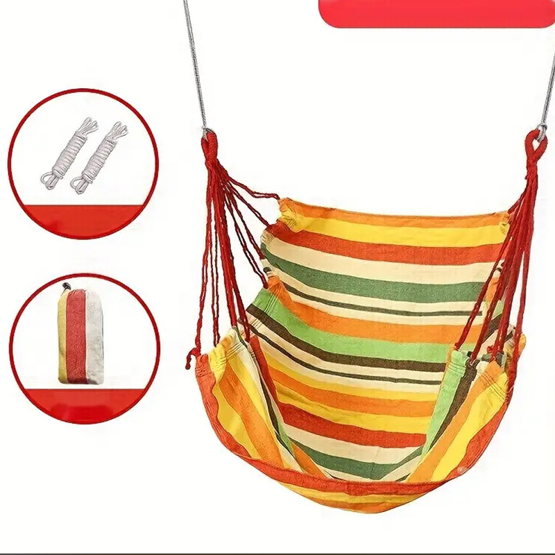 Yellow hanging chair rope storage bag
