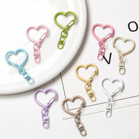 Mousqueton pivotant coloré en forme de cœur avec fermoir à ressort, crochet porte-clés, breloque de sac, pendentif bijou, accessoires pour la fabrication de jouets DIY