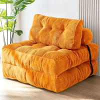 Pouf de sol cubique en velours côtelé et laine, pliable et lavable, meuble individuel pour chambre, balcon, petit salon et détente à domicile