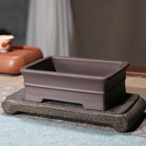Rectangular Purple Clay Flower <b>Pot</b> With Waistline Bonsai Design Desktop Indoor <b>Planting</b> Chinese Style <b>Small</b> <b>Pot</b> - Product Image 2