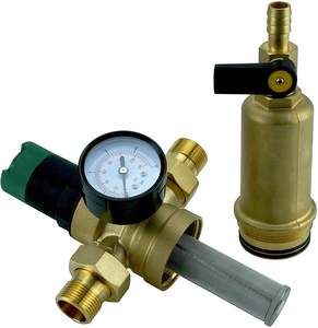 Pré-filtre avec régulateur de pression, jauge/connecteur d'eau de robinet 1 "et adaptateur à 3/4" et 1/2 ", filtre à sédiments d'intérieur - Product Image 3