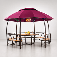 Tente de jardin pour loisirs en plein air, auvent à double toit avec ventilation, conception de protection solaire, structure en fer