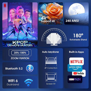 Nouveau prix bas Android 14.0 OS Smart 150ANSI Lumens LED/LCD Vidéo Mini Portable HD 720P <span class=keywords><strong>Projecteur</strong></span> pour Home Cinéma - Product Image 3