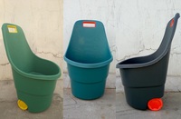 50L grande capacité deux roues camion à main en plastique Portable facile à déplacer 48 litres feuille Collection jardin ordures stockage chariot à benne basculante