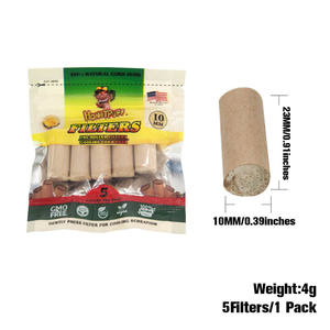 Puntas de filtro de hoja de maíz pre-enrolladas al por mayor, 5 unidades/paquete - Puntas de filtro desechables marrones de 10 mm para fumar - Product Image 6