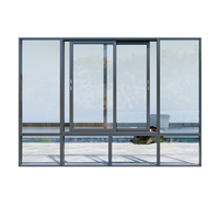 Ventana Corredera de Aluminio y Vidrio Templado, Perfil de Aluminio de Alta Resistencia Reforzado, Impermeable, Anticondensación y Duradero