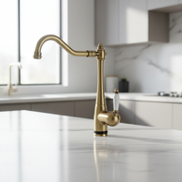 Robinet mélangeur de cuisine monocommande moderne Minwei, finition chrome laiton, avec cartouche céramique, à poser sur comptoir, pour la maison - Meilleures ventes