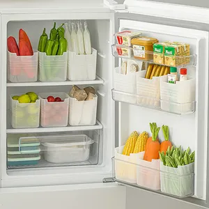 プラスチック製収納容器冷蔵庫サイドドアオーガナイザー野菜ソースパケット収納ボックス