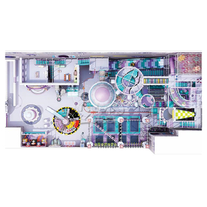 Aire de jeux intérieure sur le thème de l'espace et des planètes, parc d'attractions commercial pour enfants avec machine de tir au basket-ball - Product Image 3