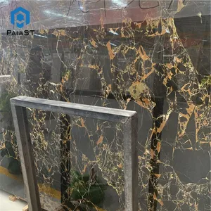 Bella atene Nero Portoro marmo Nero piastrelle del pavimento della toilette prezzo in uae design romanzo porcellana all'ingrosso rivestimento facciata ston - Product Image 6