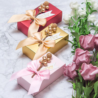 Boîte cadeau personnalisée avec logo pour mariage, petite entreprise, bonbons, chocolat, boîte cadeau intemporelle, écologique, chic, recyclable, impression rose