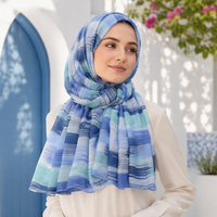 Écharpe longue à imprimé rayé, légère, douce et respirante, châle enveloppant, foulard tendance pour femme, pour le quotidien, les voyages, la plage et les activités de plein air