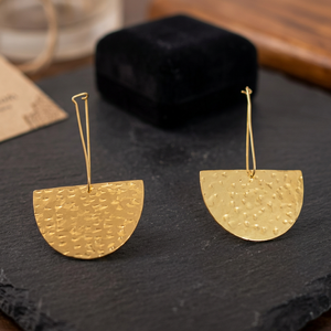 SOUMYA CREATIONS Pendientes Geométricos de Latón Chapado en Oro con Alambre para Pendientes, Joyería de Moda para Mujer, Diseño Clásico de Medio Círculo - Product Image 2