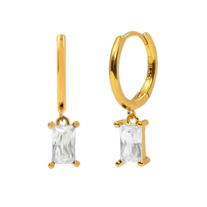 Nouveau personnalisé luxe rectangulaire Zircon boucles d'oreilles Simple mode femmes exquis bijoux cadeau - Product Image 1