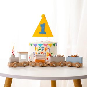 Juego de <span class=keywords><strong>tren</strong></span> de madera multifuncional <span class=keywords><strong>personalizado</strong></span> de alta calidad, juguetes de regalo para bebés con números y bloques, juguetes de <span class=keywords><strong>tren</strong></span> - Product Image 3