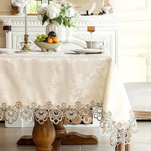 Khăn trải bàn kiểu châu Âu, chất liệu <span class=keywords><strong>Jacquard</strong></span>, viền ren, khăn trải bàn cà phê, khăn trải bàn, khăn trải bàn ăn cho 6 người, bán buôn - Product Image 4