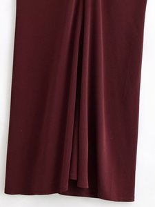 ZEVITY Nouvelle Robe Midi Femme Été 2026, Sexy et Tendance, Col Cœur, Volants, Plissée, Coupe Ajustée, Style Corset, Silhouette Crayon, à Bretelles - Product Image 4