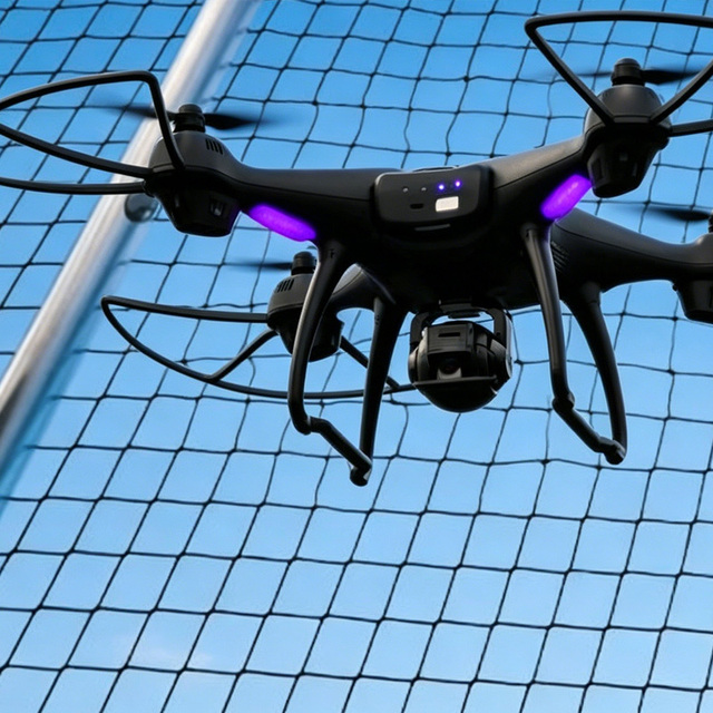 Flame Retardant Nylon HDPE with steel wire UAV Safety Net / UAV Protection Net Capture Net