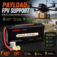 Baterai Lithium Polymer 22.2V 6S 5200mAh 45C High Discharge untuk Drone Pertanian, Pemetaan, FPV Racing, dan UAV Udara