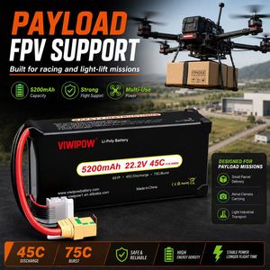 Bateria de Polímero de Lítio 22.2V 6S 5200mAh 45C de Alta Descarga para Drones Agrícolas, Mapeamento, Corridas FPV e UAVs Aéreos - Product Image 5