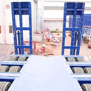 Diskon besar transportasi ekskavator 3 AS 4 AS leher angsa tempat tidur rendah tempat tidur Semi truk Trailer - Product Image 6