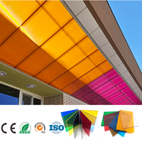 Plaques de polycarbonate solide résistantes aux UV, panneaux de toiture en PC colorés pour auvents de centre commercial
